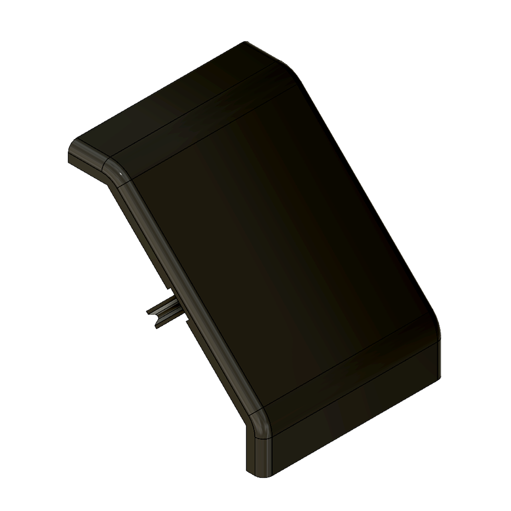 40-210-0 MODULAR SOLUTIONS ALUMINUM GUSSET<br>45MM X 45MM BLACK PLASTIC CAP COVER FOR 40-110-1, FOR A FINISHED APPEARANCE